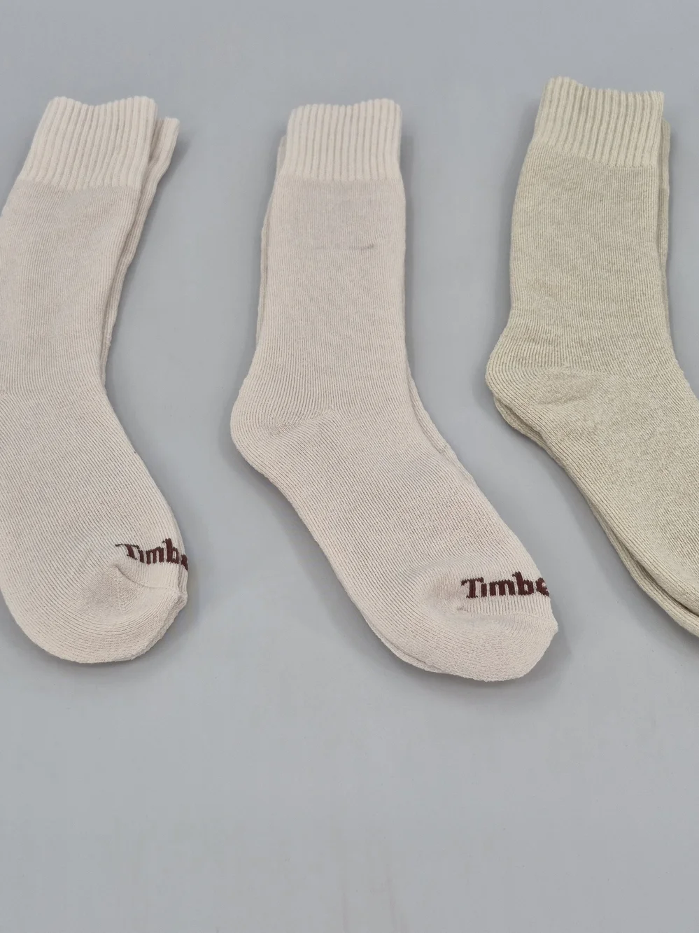 Timberland Unisex Cushioned Crew Socks 4 Pairs - Wool Blend, Light Brown Medium